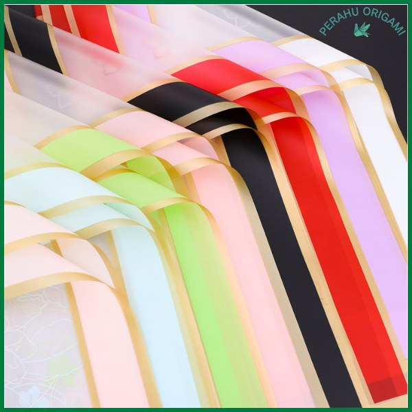 

Kertas Bunga List Gold Flower Wrapping Cellophane Paper Untuk Buket Bucket Bunga Florist KB6270