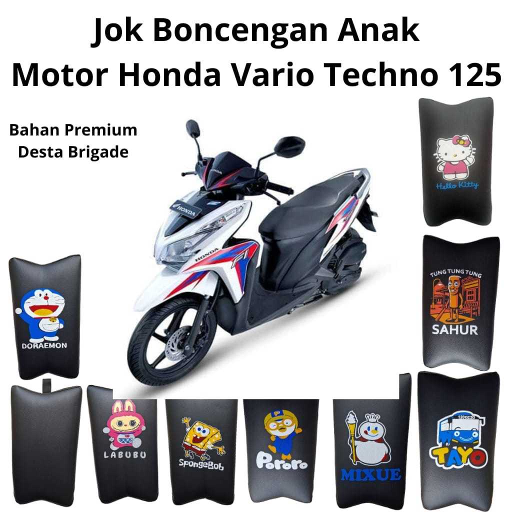 Jok Boncengan Anak Vario Techno 125 – Bahan Kulit Tebal, Sablon Tahan Lama