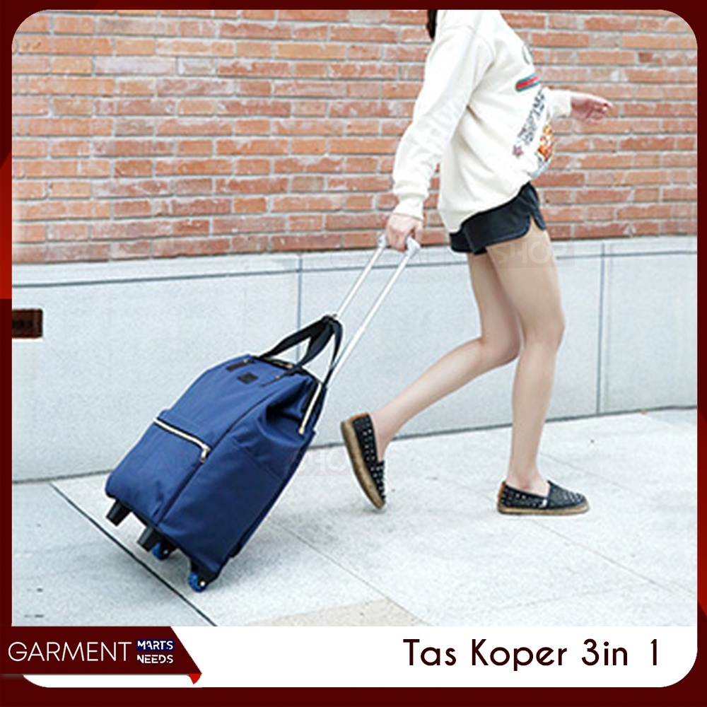 TASKOPERBB Tas Ransel Roda Traveling Bag Tas Koper Perjalanan Bagasi Pesawat Roda Dorong Tas Cabin