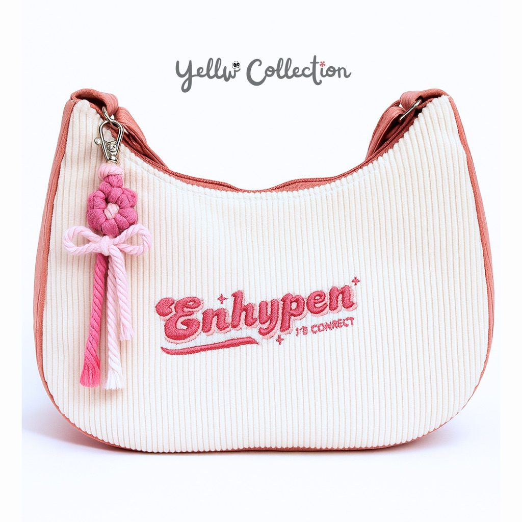 ENHYPEN SHOULDER BAG SLINGBAG CORDUROY FREE GANTUNGAN TAS SELEMPANG TAS BAHU