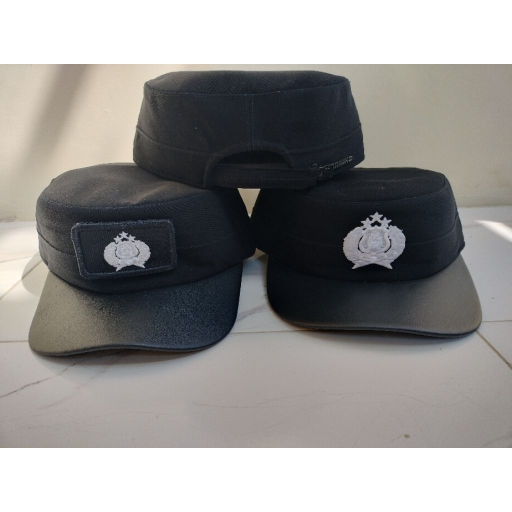 TOPI BINTARA KOMANDO POLRI | FIELD CAP BINTARA POLISI BAHAN KAIN HALUS LIDAH TOPI KULIT | Topi Binta