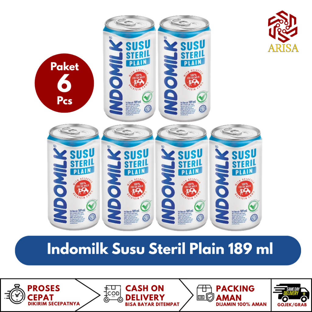 

Paket 6 Indomilk Susu Steril Plain 189ml, Susu nya Riil Faedah nya Riil