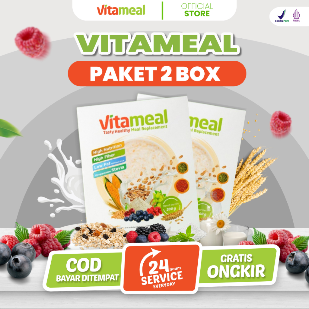 

[ HEMAT ] PAKET 2 BOX - Sereal Vitameal Solusi Sehat Diabetes Kolesterol Gerd Diet Hipertensi FITAMEAL GERD
