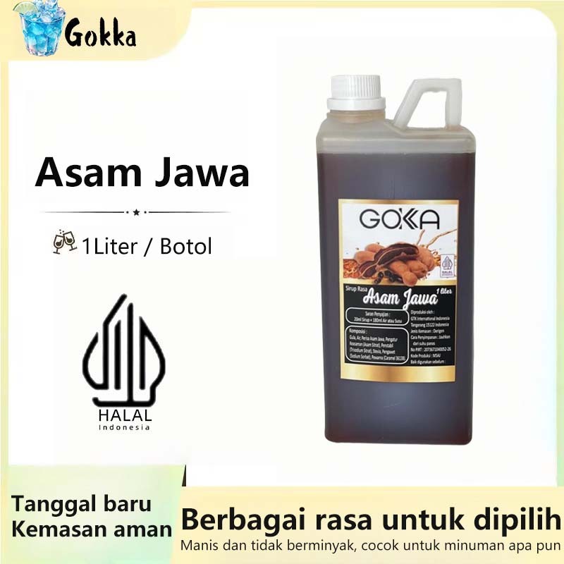 

GOKKA Sirup Minuman Rasa Asam Jawa 1L Syrup / Sirup Asam Jawa Sertifikasi Halal