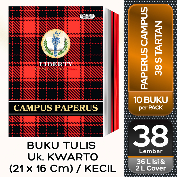

BUKU TULIS 38 LEMBAR UK. KWARTO (21 X 16 CM) / PENDEK / KECIL / PAPERUS BUKU TULIS MURAH BERKUALITAS