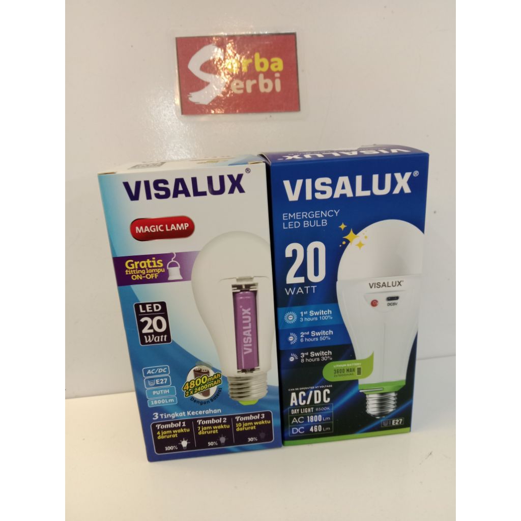 (VSB-20w VISALUX) Lampu led emergency magic lamp 2battery