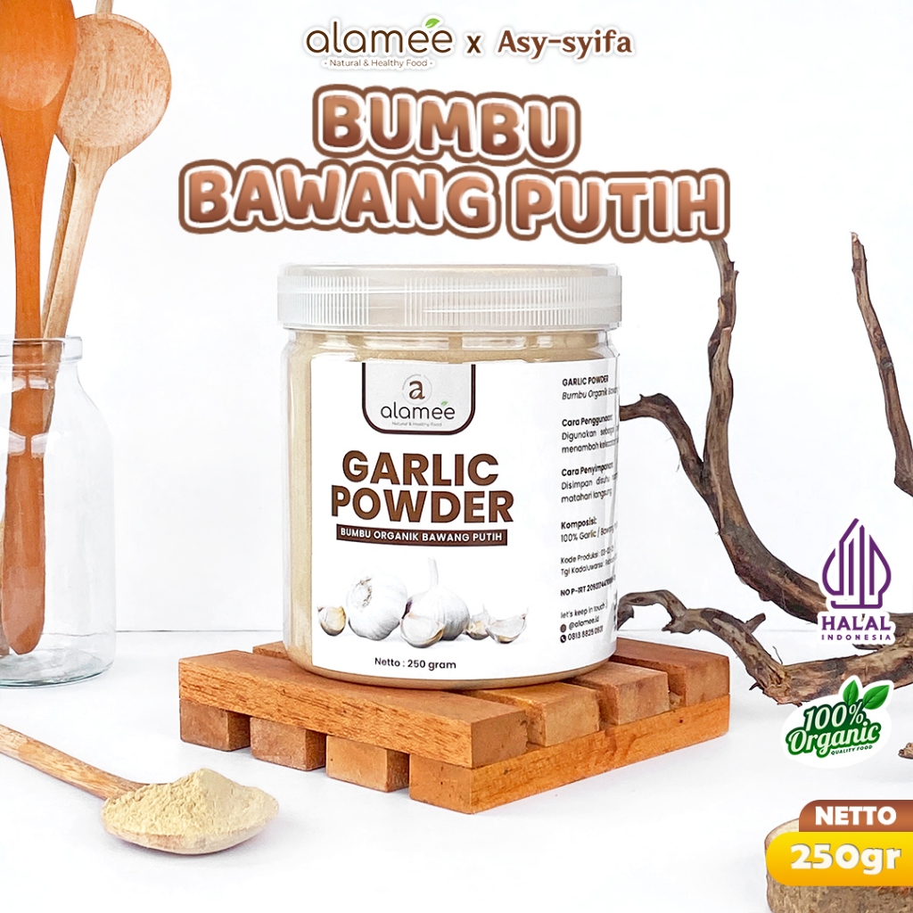 

Bawang Putih Bubuk Garlic Seasoning Powder Bumbu Masak Dapur Organik Rempah Rimpang Murni Asli 250g