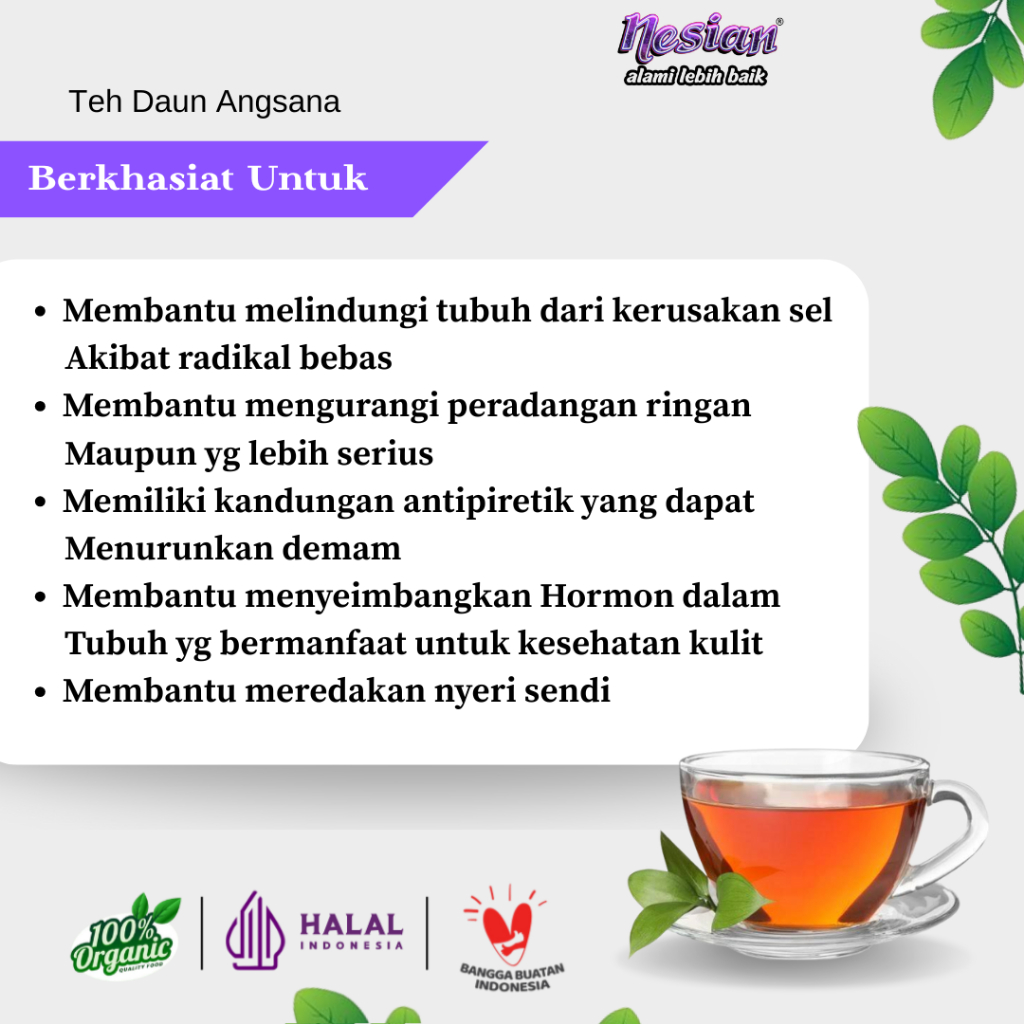 

NESIAN TEH DAUN DAMIANA | TEH HERBAL | TURNERA DIFFUSA | 20 KANTONG TEH