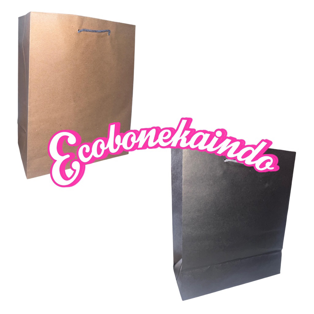 

Tas kado paperbag kecil polos hitam coklat paper bag Polos murah Ecobonekaindo