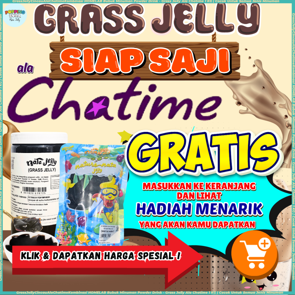 

GrassJellyCincauAlaChatimeKombinasi HOMELAB Bubuk Minuman Powder Drink - Grass Jelly Ala Chatime 1 KG | Cocok Untuk Semua Jenis Minuman