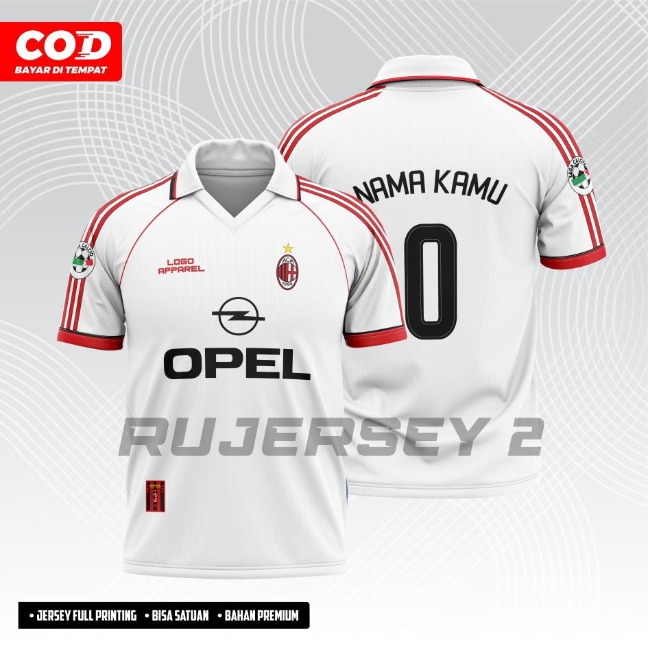 JERSEY MILAN 1998 AWAY PRINTING