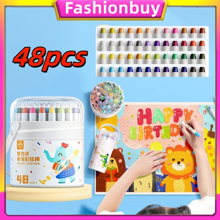 

【COD】Crayon Putar Washable 24/36/48 Color Crayon For Kids Tidak Beracun yang Dapat Dicuci Seni Gambar Pastel Minyak Crayon Tidak Kotor Ditangan Washable Non Toxic Krayon Anak
