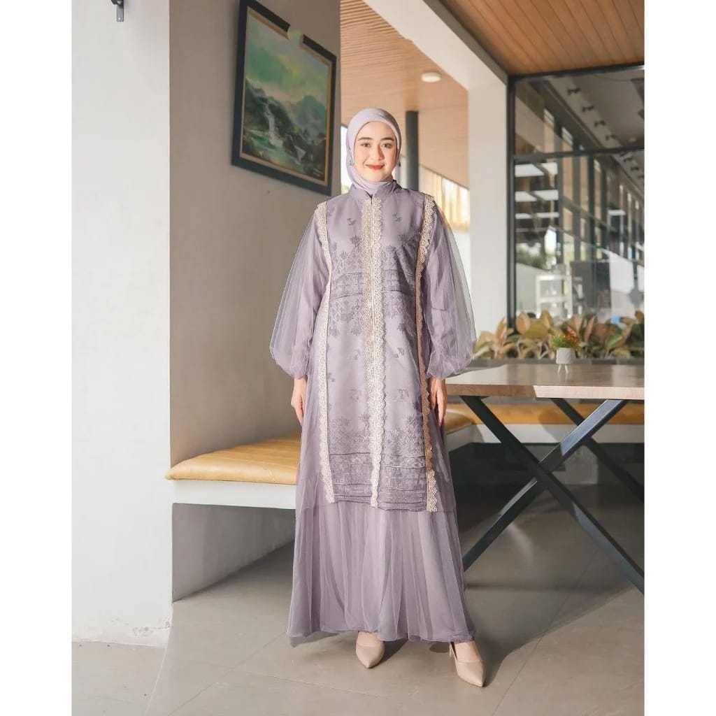 gamis simple dan elegan raisha dress  dress brokat terbaru 2025 gamis pesta kondangan ceruty viral