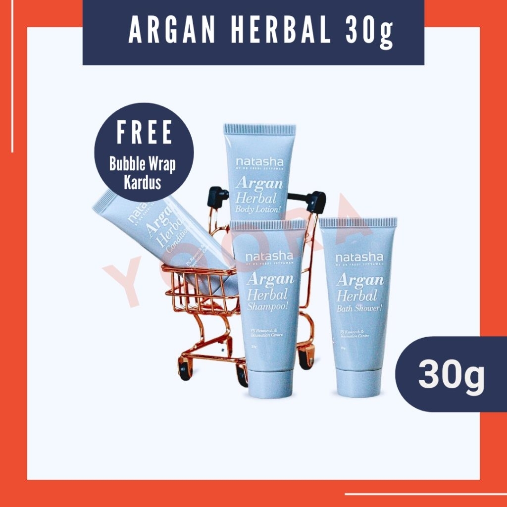Natasha Argan Herbal 30 g (Tube Gray) , Argan Shampoo, Argan Conditioner, Argan Lotion, Argan Shower
