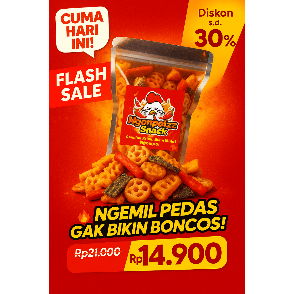 

Ngompolzz Kerupuk Seblak Mix Pedas Daun Jeruk 100gr+50gr | Snack Krispi Gurih Pedas Kekinian | Ziplock Aluminium Foil