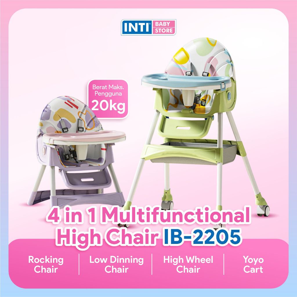 Inti Baby - Kursi Makan Untuk Bayi Multifungsi | Kursi Makan Bayi | Tempat Duduk Bayi 4 in 1