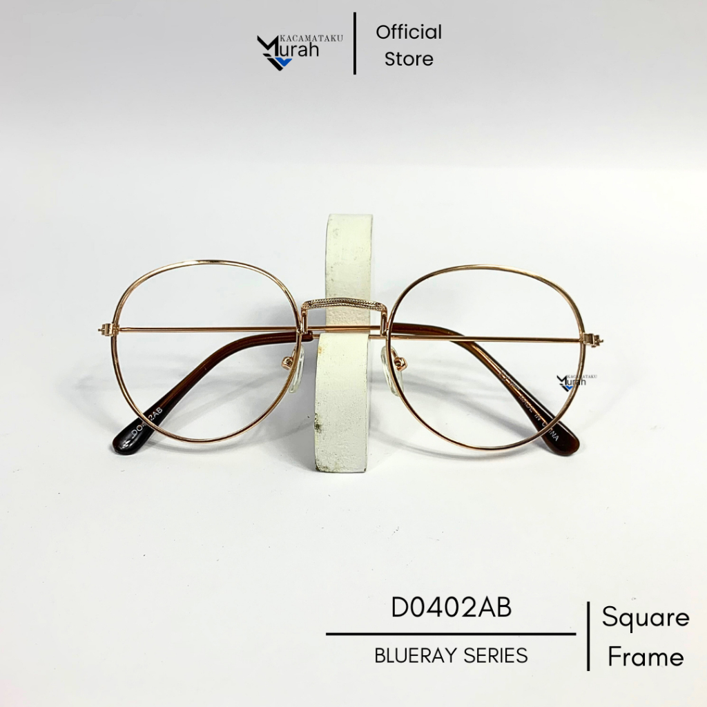 Kacamata Blueray Couple // Pria Wanita // Tipis // Bulat Besi // D0402AB