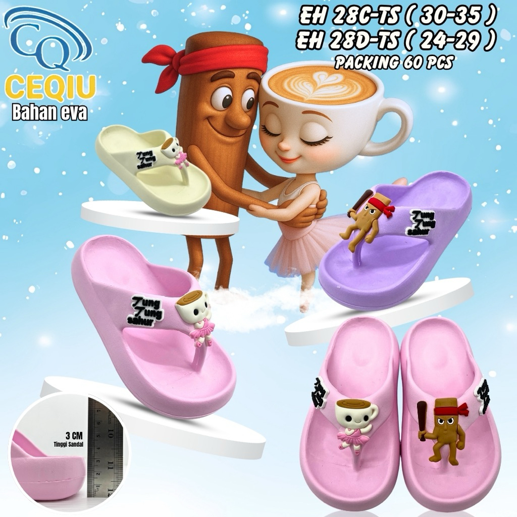 Sandal jepit anak Ballerina Cappucina Eh28  - sandal anak jepit anak cewek - sandal anak cewek viral