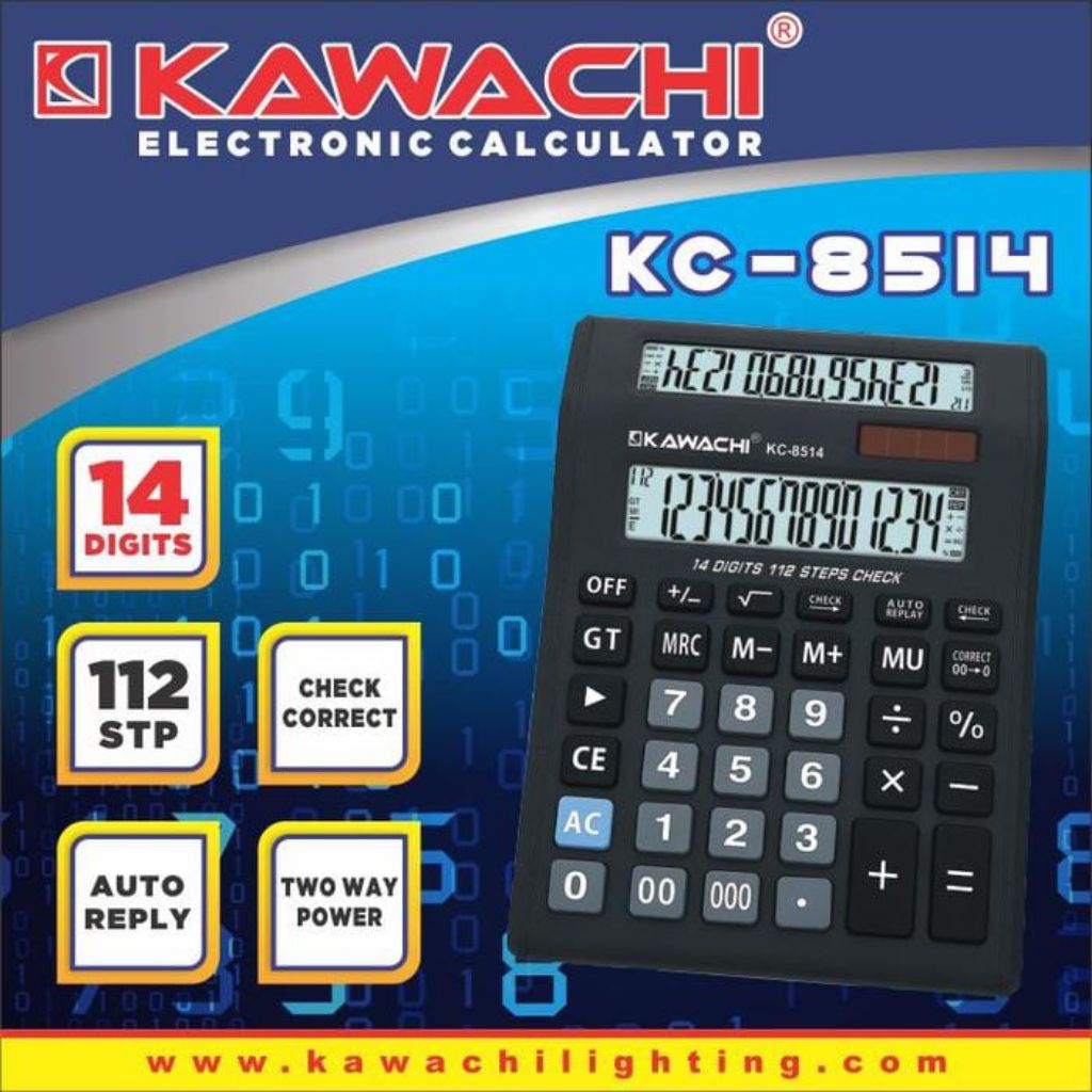 

Kawachi KC-8514 Kalkulator Kawachi 14 Digit