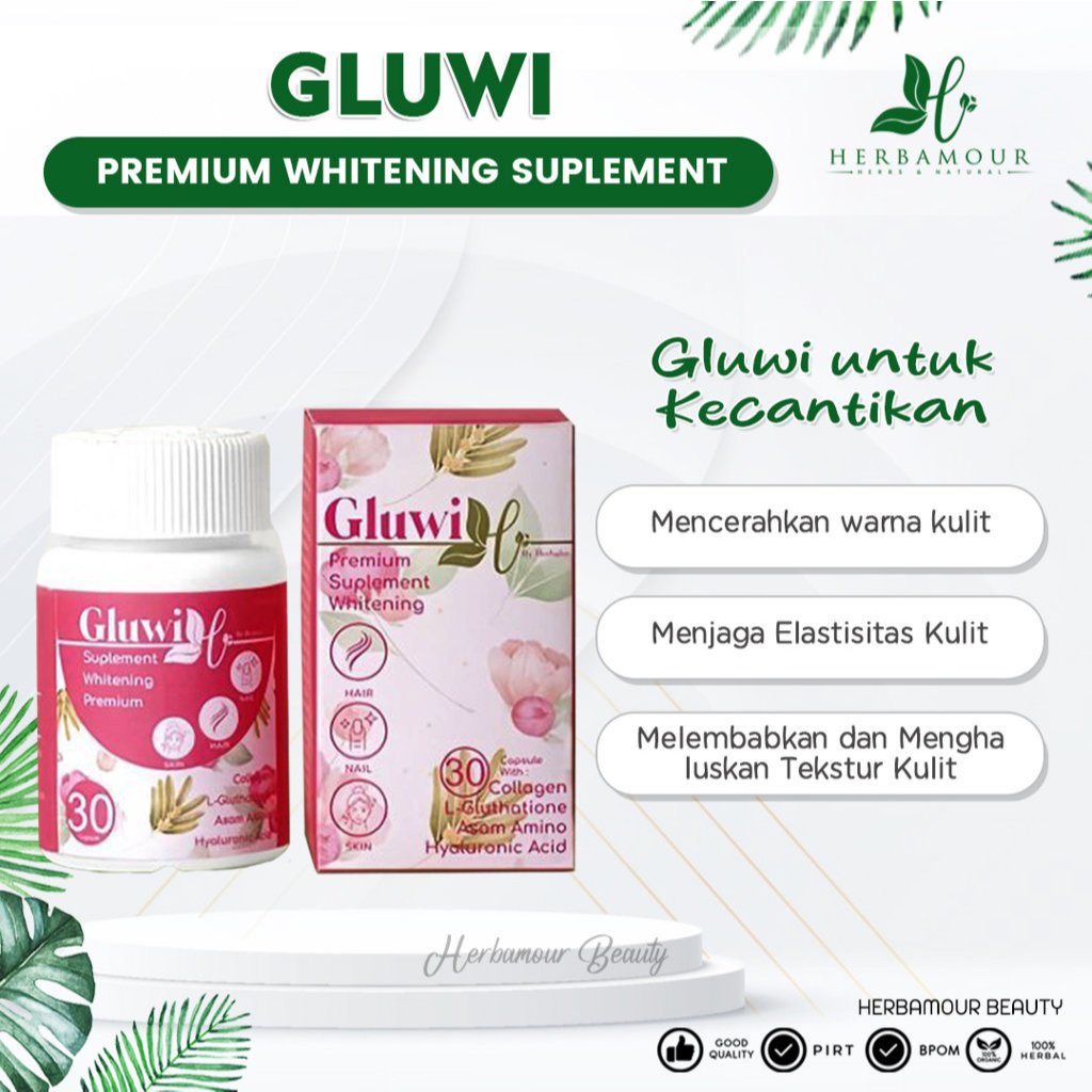 GLUWI WHITENING HERBALOV - COLLAGEN KAPSUL PENCERAH KULIT BPOM