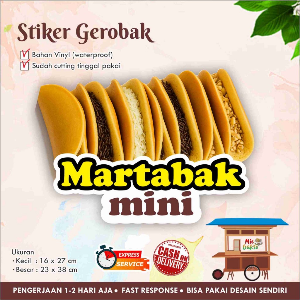 

STIKER KACA GEROBAK VINYL MARTABAK MINI/ LABEL MAKANAN