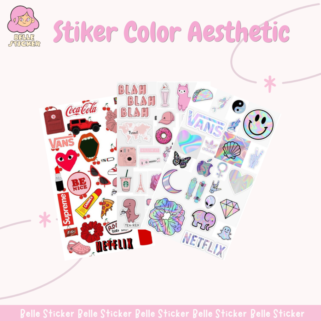 

Sticker Aesthetic Color Full Series 2 Sticker Laptop Tumblr HP Sticker Lucu | Sticker Diary