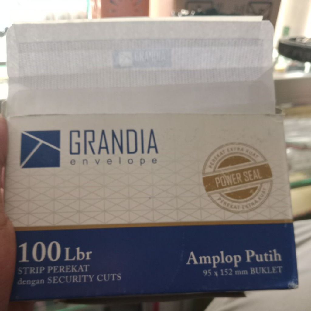 

Amplop polos putih grandia 95x152mmBuklet isi 100lembar