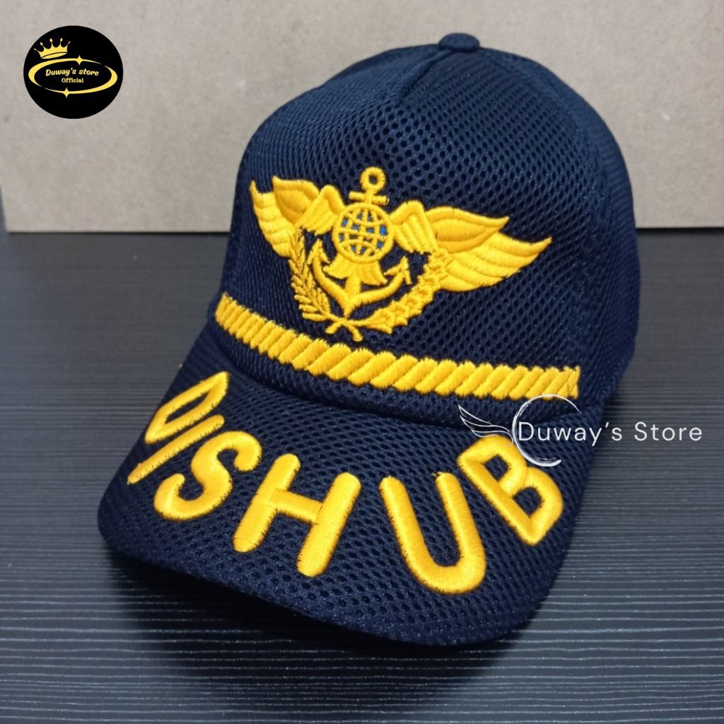 TOPI JARING DISHUB GOL 3A - 3D FREE BORDIR NAMA - TOPI JARING DISHUB LOGO WING LIS DISHUB - TOPI LAP