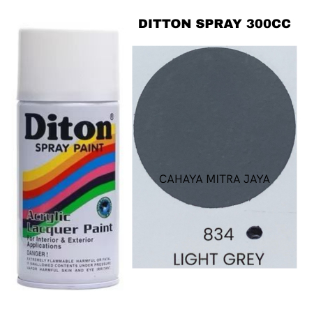 Pilox Cat Semprot Diton Spray Paint Light Grey 834 300CC Warna Abu-Abu Muda Glossy