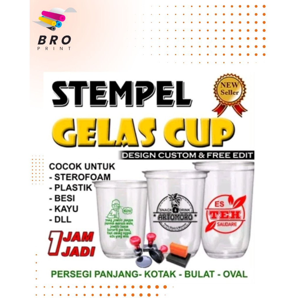 

Stempel Cup Gelas/ Stempel Plastik/ Stempel Otomatis / Stempel Toko