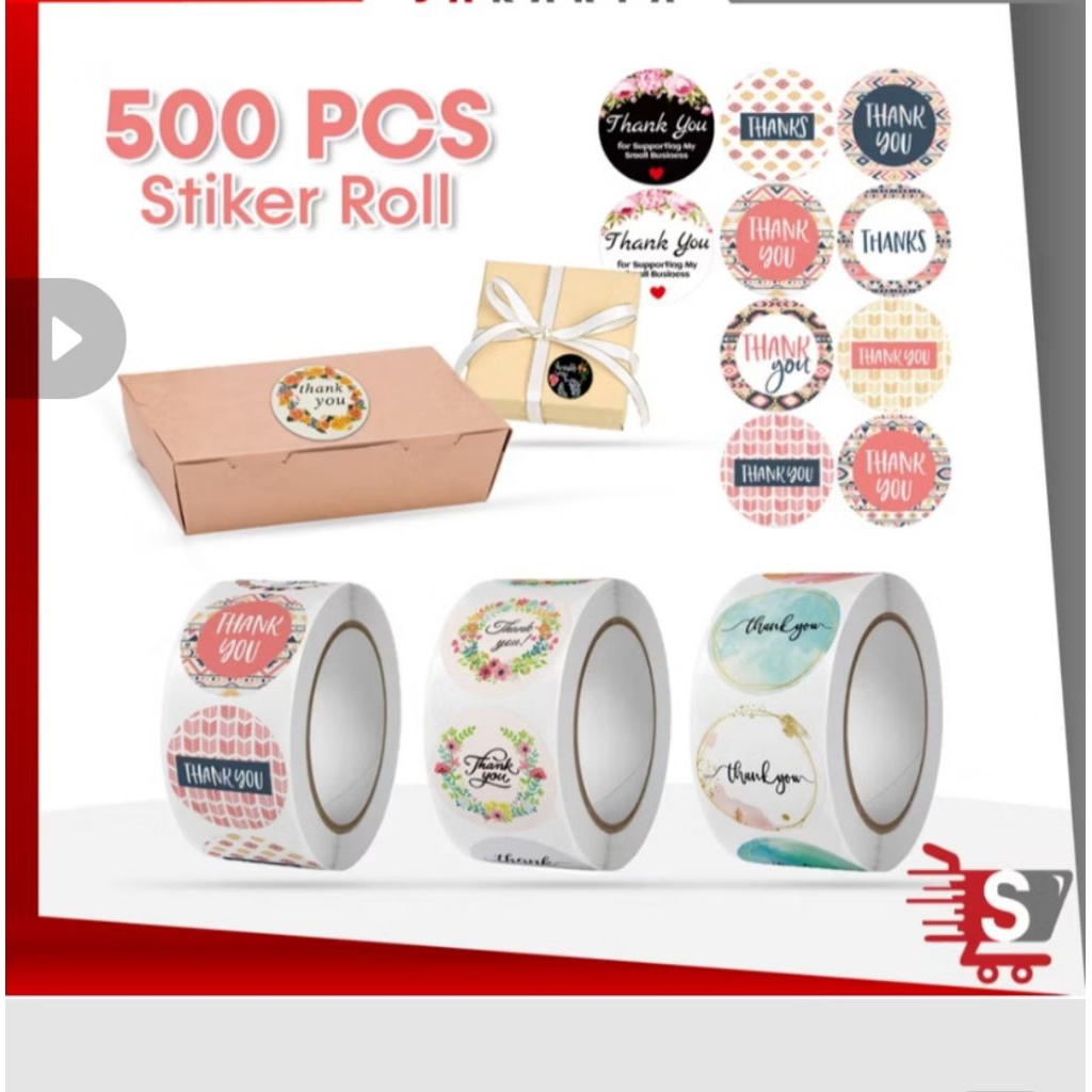 

ROLL STIKER THANK YOU/ STIKER THANK YOU ISI 500 PCS