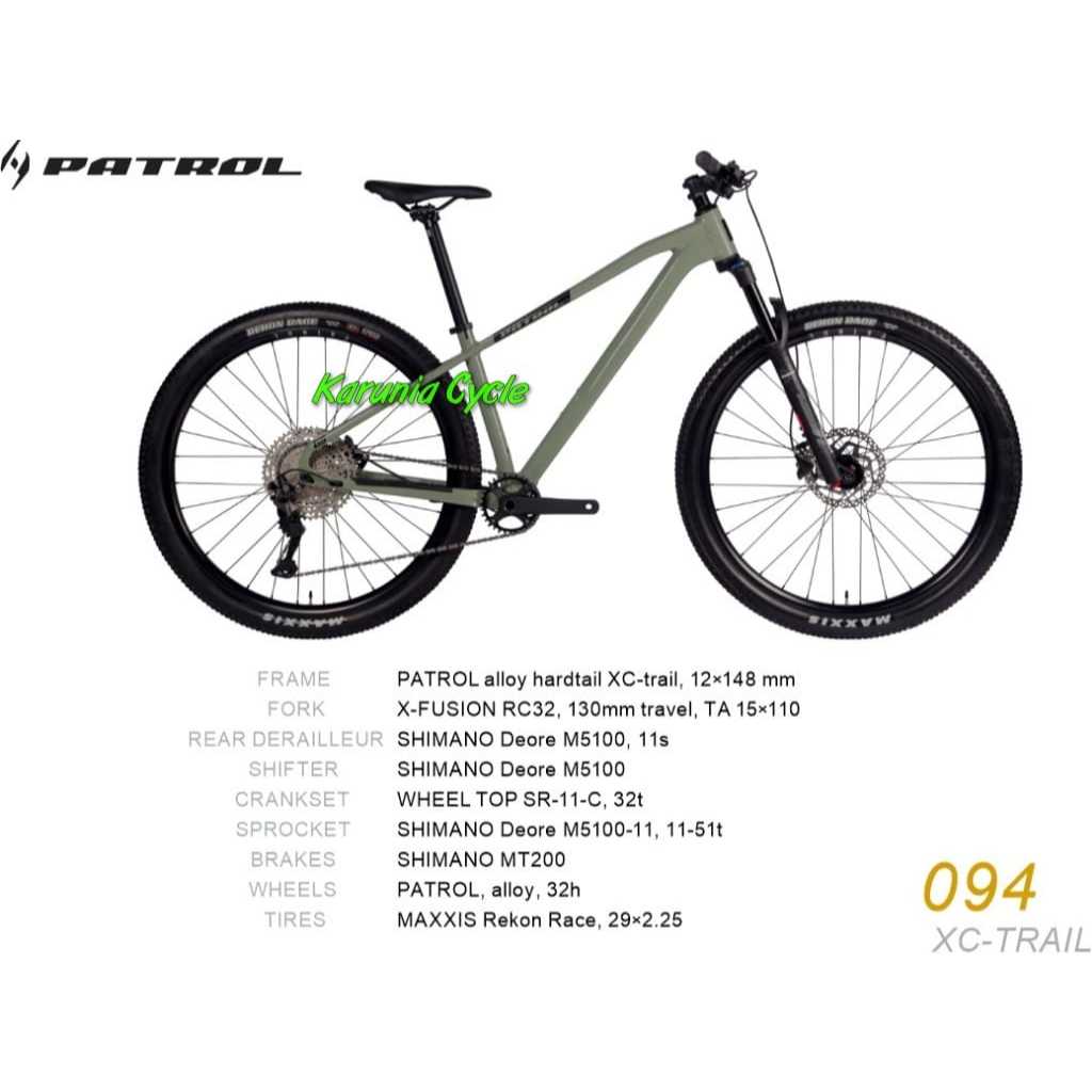 Sepeda PATROL 094 ALLOY 11 SPEED SHIMANO HYDRAULIC MTB 29 Inch