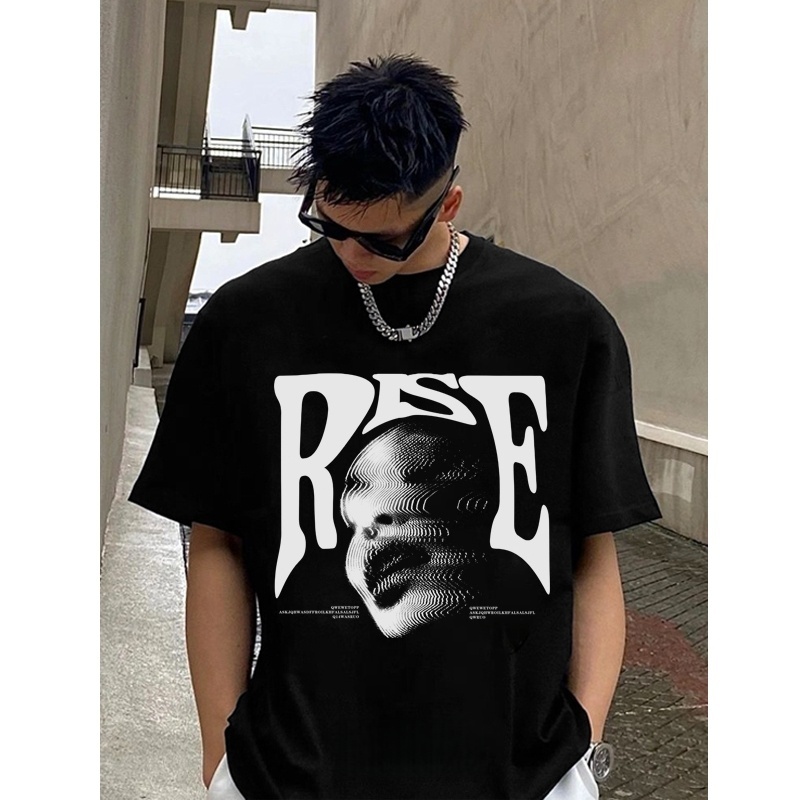 Rise Mode Korea kaos pria wanita T-shirt baju oversize t shirt distro