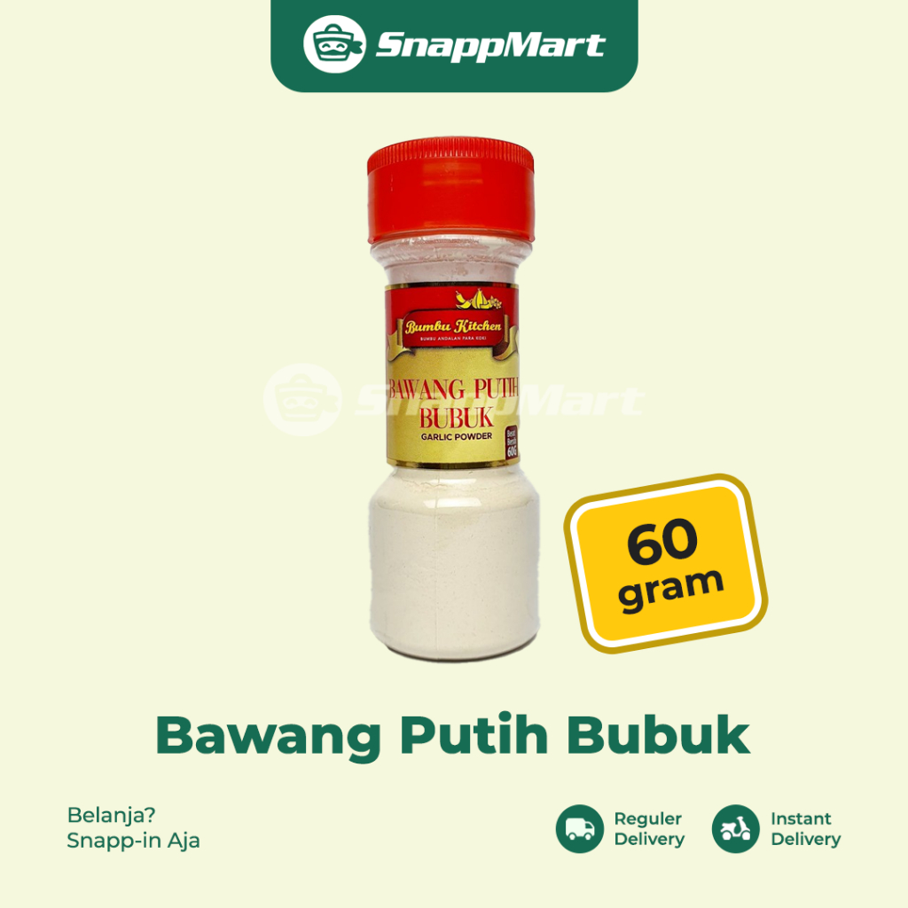 

Bumbu Kitchen Bawang Putih Bubuk (60 gram) - INSTANT / SAMEDAY / REGULER - Bahan Masak & Bumbu