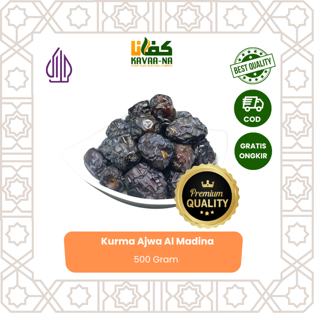

Kurma Ajwa Of Al-Madina 500 Gram Toples Premium Oleh oleh Haji Kavaana