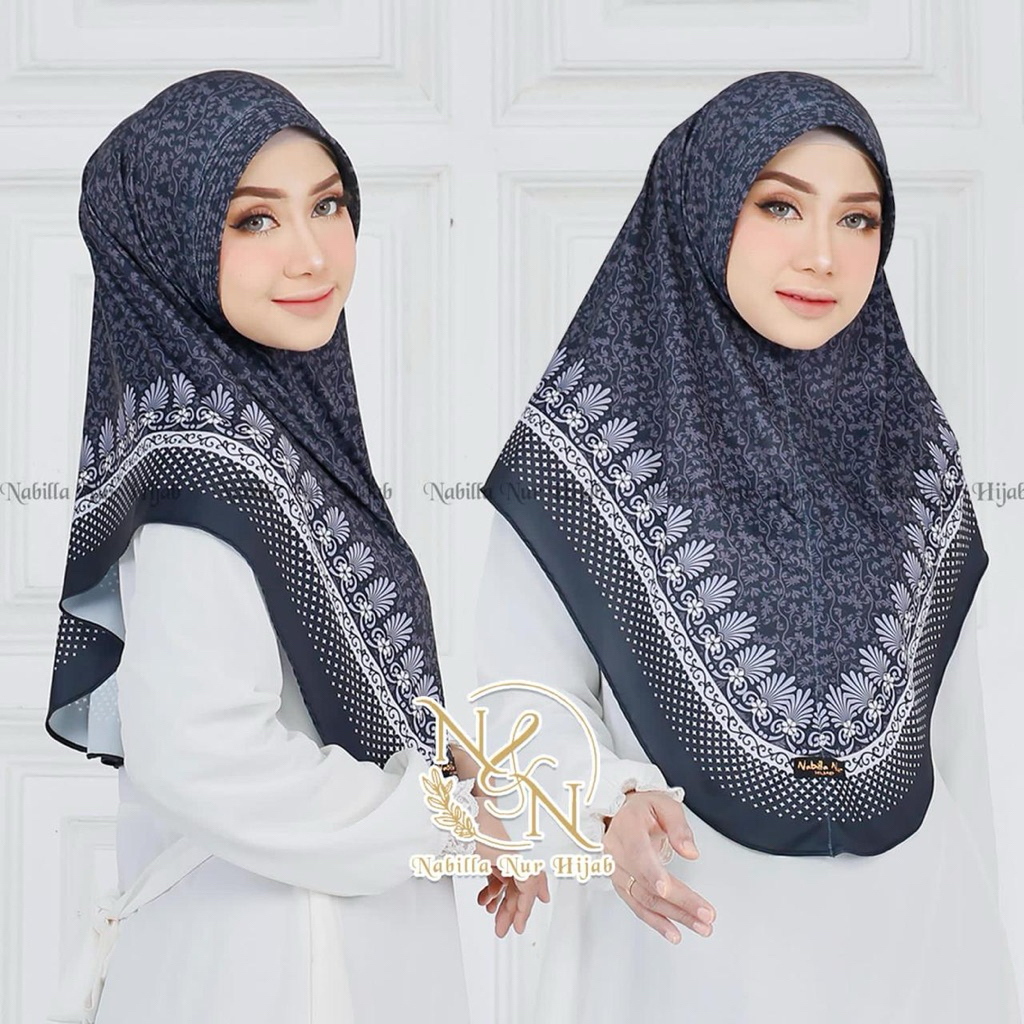 Nabillanur - Hijab jilbab kerudung instan bergo motif batik printing Jersey premium