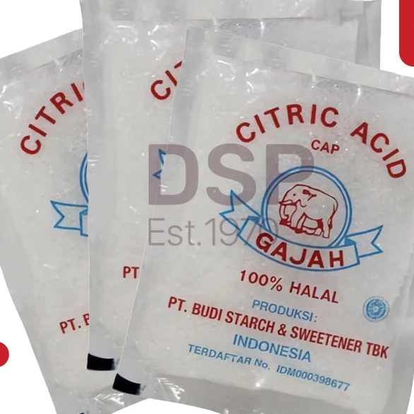 

Acid Citrun Cap Gajah 50GR / Penambah Rasa Perisa Taste Bubuk Pack Pcs Terbaik Pemutih Pembersih Asam