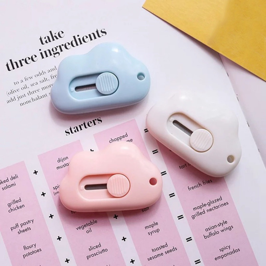 

Pisau mini bentuk awan / cutter mini serbaguna lucu untuk buka paket