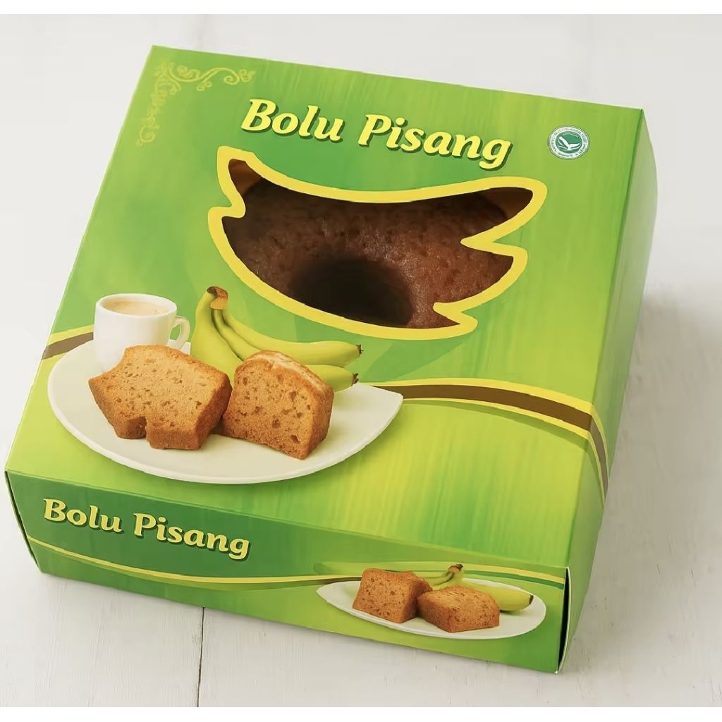 

Bolu pisang ukuran 18cm (bulat) berat 550g
