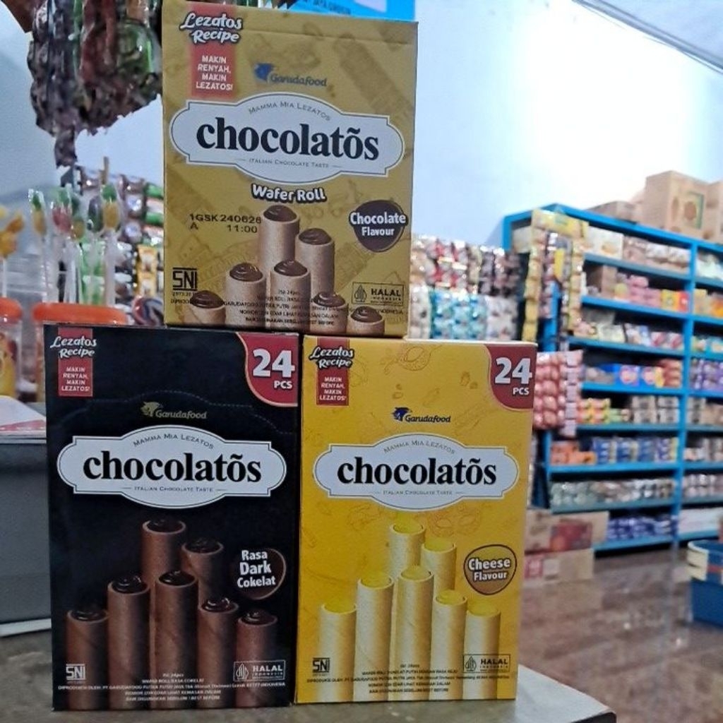

Chocolatos Chocolate Flavour 9g×24 pcs | Chocolatos Dark Cokelat 15gx24 pcs | Chocolatos Cheece Flavour 15gx 24pcs.