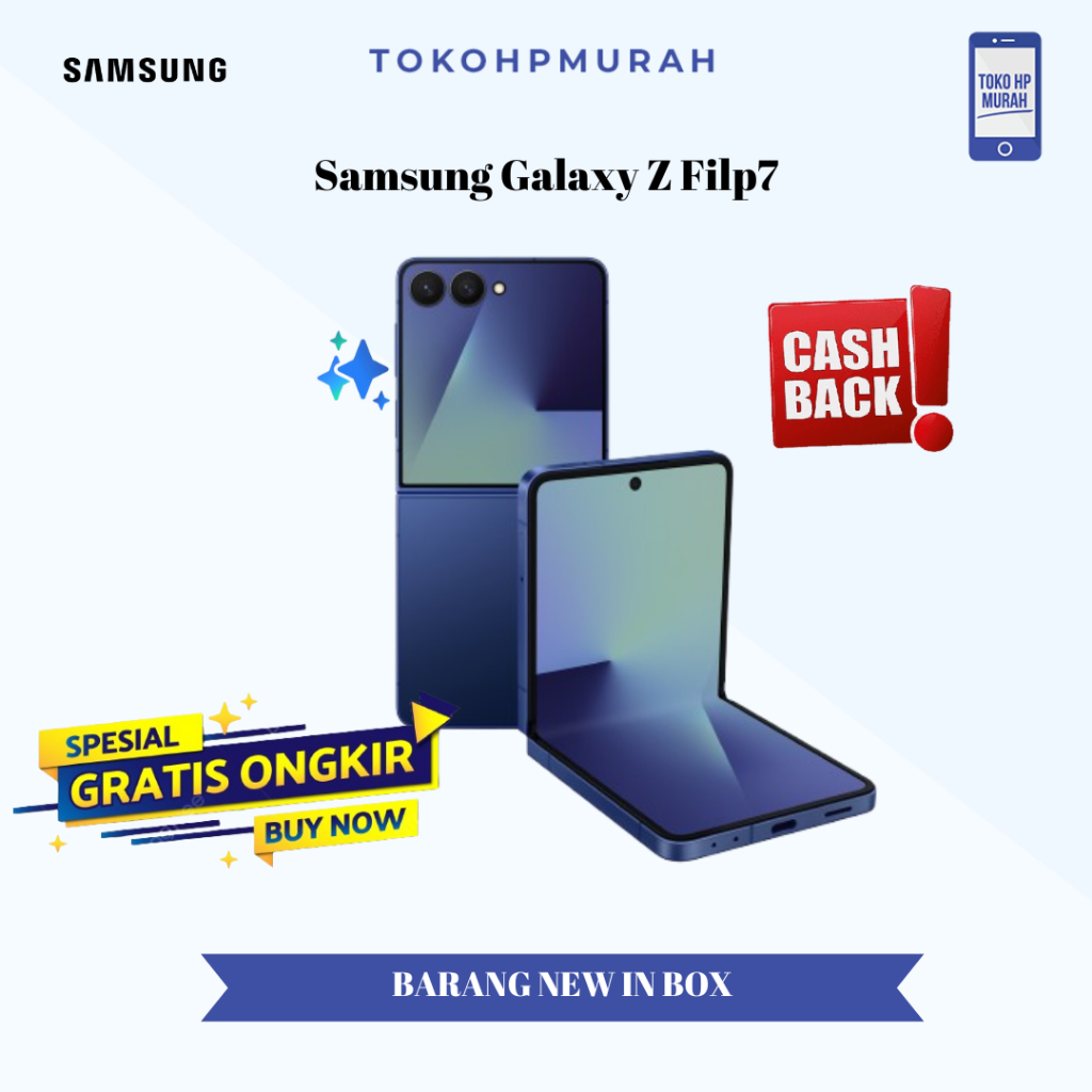 Samsung Galaxy Z Flip 7 12/512GB | Smartphone AI | Hp Lipat | Kamera 50MP | 4300 mAh Garansi Resmi S