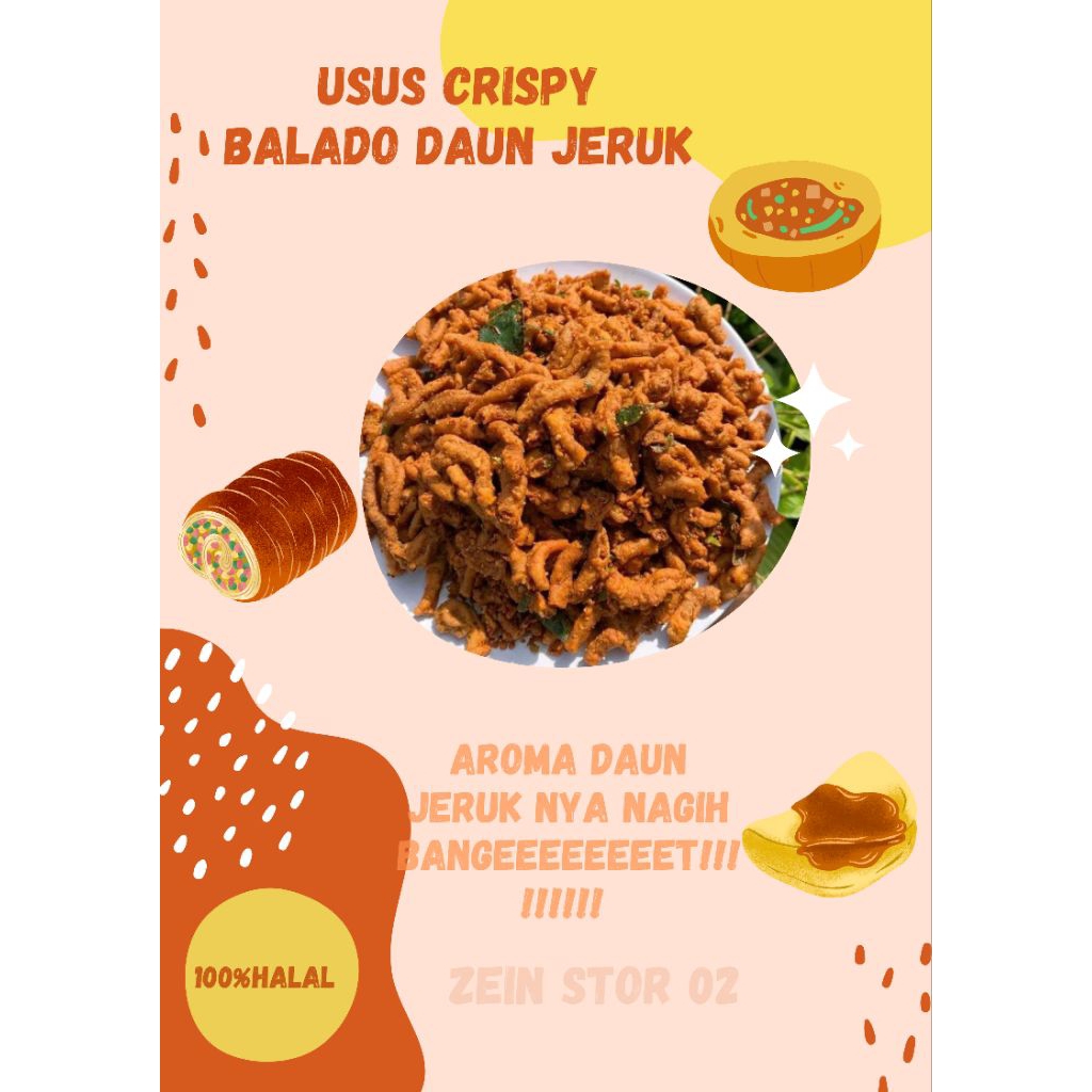 

USUS CRISPY BALADO PEDAS MANIS DAUN JERUK 100gr