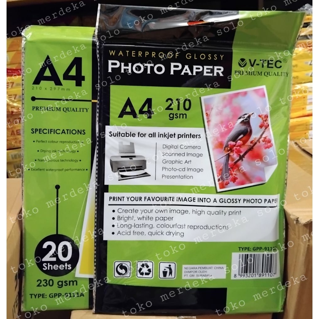 Kertas Foto Glossy 210gsm