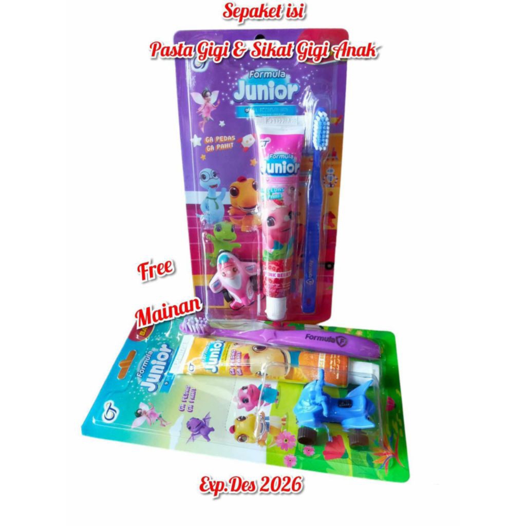 Sikat & pasta gigi anak formula free mainan