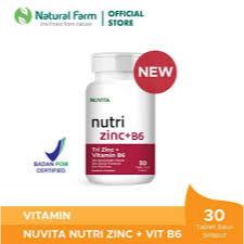 Nuvita Tri Zinc + Vitamin B6 30 Kaplet Suplemen
