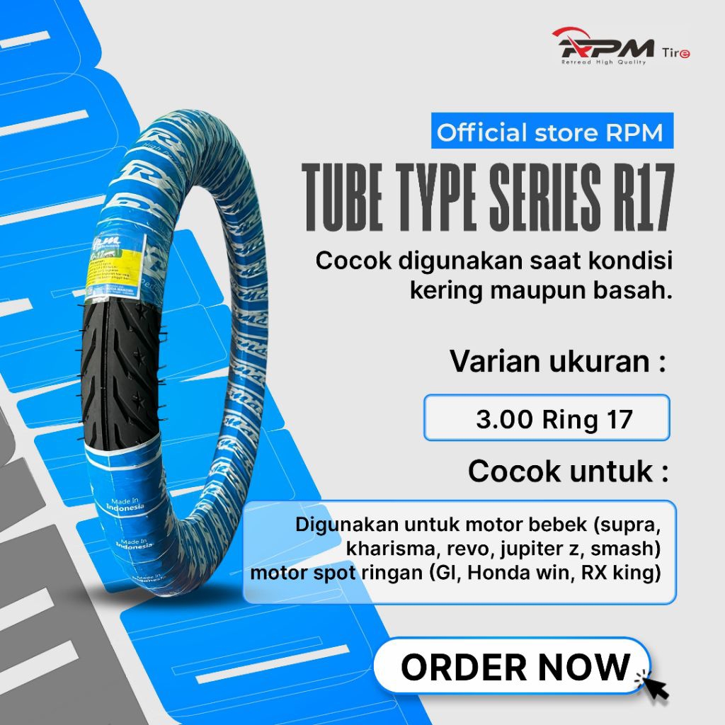 Ban Luar Fullpress Murah Tubetype ukuran 300-17 by RPM