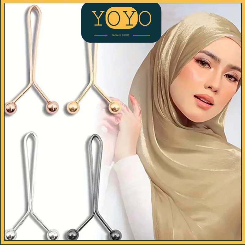 5 Pcs Klip Hijab Turki Bros Dagu Mutiara Pearl Jepit Tusuk Jilbab Alloy