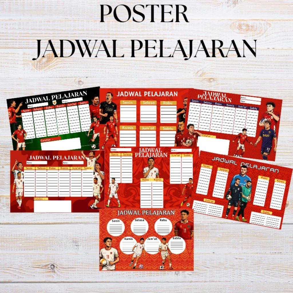 

Jadwal Pelajaran Tema Pemain Timnas Ukuran A3 | Desain Keren Artpaper 260gsm Cocok untuk Anak Sekolah
