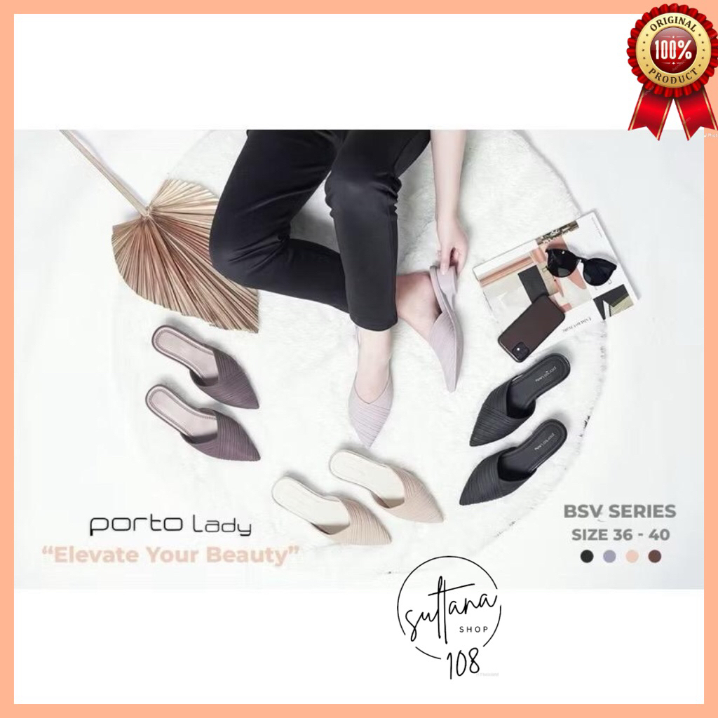 Sandal Selop Wedges Porto Lady BSV Sandal Selop V Wedges Terbaru