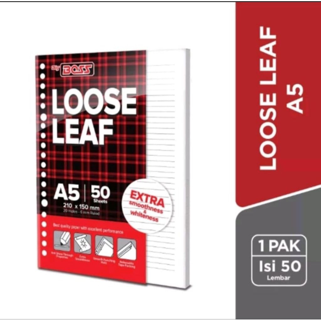 

isi lose leaf A5/bergaris isi 50 lembar